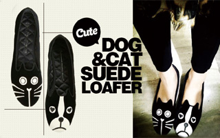 Cute Dog & Cat Suede Loafer